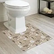 Bathroom Toilet Rug Mat U Shaped-Absorbent Non Slip Bathroom Rugs Mats-Easy Clean Quick Dry Bath Mats Rugs for Bathroom Floor (Style 1)