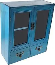 GRIRIW Wooden Display Cabinet Pantry Cupboard Storage Cupboard Wall Cabinet Solid Wood Constructi