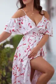 SEED HERITAGE Size 8 NWT $229 Linen Blend Print Wrap Midi Dress