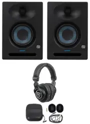 2) Presonus Eris Studio 5 Powered Active 5" Studio Monitors Speakers+Headphones