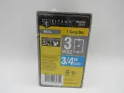 TITAN3 Technology 2-Gang Box 3 Hole 3/4” Outlet TWSB375G Gray