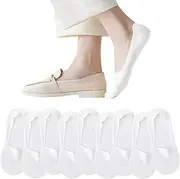 [TENNOLA] 9 pairs Thin No show socks womens Summer Low Cut Liner Non Slip invisible socks black, white, and beige Size 5-8