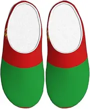 [EdWal] Flag of Belarus print Winter Warm Slippers Indoor Anti-skid Plush Slippers Relaxing at Home for Women Men