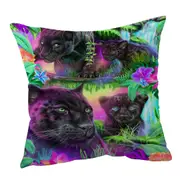 Jungle Animal Painting Daydream Panthers Cushion Cover
