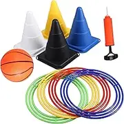 JUMPLAWN Outdoor Toss Ring Game Cones Boys and Girls Party Toy Interactive Throwing Game Toys Compact Portable for Boys and Girls