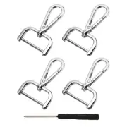 Detachable Snap Hook, 1-1/4 Inch Swivel Clasp for Purse (4 Pack, Silver White)