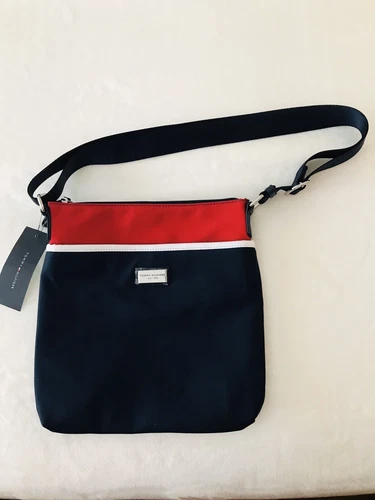 Tommy Hilfiger Women Navy/Red Logo Nylon Crossbody Bag NWT MSRP $78