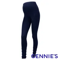 在飛比找PChome24h購物優惠-Gennies奇妮 泡泡彈性厚棉孕婦專用九分褲襪(藍GM46
