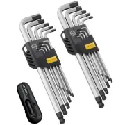 Hex Key Set, Allen Wrench Set, 18PCS Metric and SAE Allen Key Set Extra Long ...