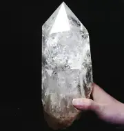 9.17lb Natural Clear White Quartz Crystal Tower Obelisk Wand Point Specimen