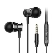 2PCS M305 Mini 3.5mm Wired In-ear Earphone Stereo Heavy Bass Headphone With Mic for Iphone Samsung HTC BLACK COLOR