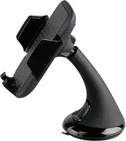 Desire2 Mobile Phone Holder Car Suction Cup Dashboard Disc Car Mount Quick Release Adjustable 360 Degree Swivel Access to Charging Port Compatible with Samsung, iPhone, Huawei and More - Black