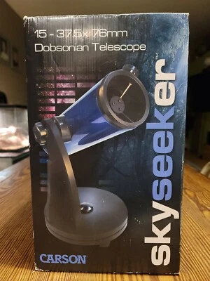 Carson SkySeeker Newtonian Reflector Telescope 15-37.5X 76mm Astronomy JC200