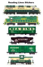 Reading Lines Freight Train 6 individual Stickers Andy Fletcher