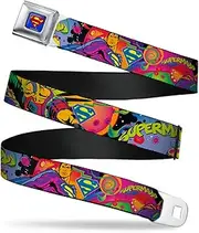 [Buckle-Down] Seatbelt Buckle Belt, Superman Poses Battling Mongul