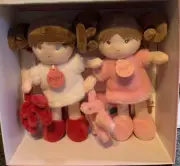 JoLijou Paris Demoiselle Twins Rose & Blanche Plush Dolls, BNIB