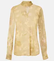 [Dries Van Noten] Dries Van Noten Printed sheer top AU 16 beige