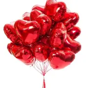 25pcs Heart Shape Foil Mylar Balloons Red 18" for Valentine's Day Birthday Pa...