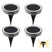4Pcs Solar Ground Lights Bright In-Ground Outdoor Landscape Lighting Pathway Lawn Patio Yard Deck-Warm White