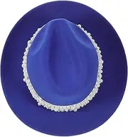 [LIFKOME] Wool Felt Jazz Hat with Pearl Decor Vintage Fedora for Women Elegant Cap for Christmas Weddings and Formal Occasions Classic Accessory