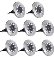 8 Pack Solar LED PATHWAY LIGHTS Outdoor DECK Walkway GARDEN Bright White IP65