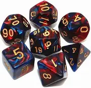 Creebuy Red Blue Polyhedral Dice Set for Dungeon and Dragons MTG RPG D&D D20 D12 D10 D8 D6 D4