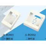 台灣製造 晉立 白色 一聯明盒  二聯 明盒 一連明盒 明式BOX 開關 插座 塑膠明盒 DIY 1P 2P