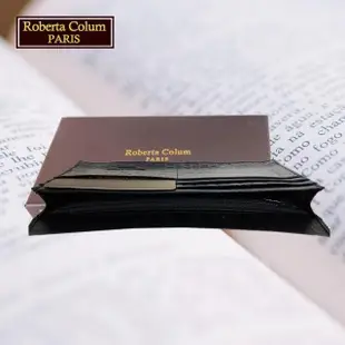 【Roberta Colum】諾貝達 鱷魚紋男士皮夾／專櫃皮夾／長夾(23558-1黑色)