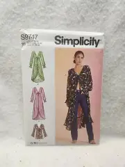 Sewing Pattern Simplicity S9747 Women's Duster & Top NEW Sizes 18-26