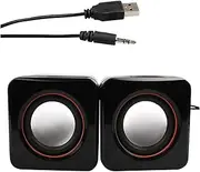2Pcs Computer Speakers Practical 3D Sound Technology USB Wired Speakers Gaming Speakers for Laptop Travel Home