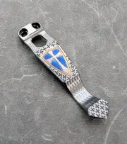 Steel Flame x Ti2 Design Flashlight Clip - 2 Hole Crusader Cross - Titanium