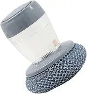 Kitchen Dish Scrubber | Pans Scrubber with Soap Dispenser | Multi Functional Press Type Cleaning Brush for Kitchen Pots Stoves