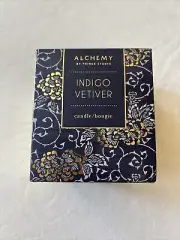 Fringe Studio Alchemy Indigo Vetiver Candle 9oz 40-50 Hour burn Gold Container