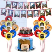 Nelton Game Theme Birthday Party Supplies - Banner - Cake Topper - 20 Ballons