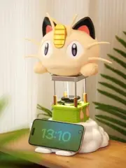 Customdesigned Pokemon Meowth iPhone charging dock and with a built-in desk lamp
