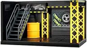 Simulation Car Garage Model Parking Space DIY Scene Repair Shop with Lights Alloy Model st&or&ag&e Parking lot Toys Simulation Scene Model Display Case Model Garage Desktop
