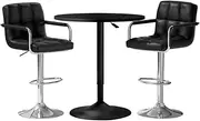Artiss Bar Table and Stools Set Kitchen Dining Desk Chairs Cafe Pub