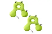 2PK Benbat Total Support Car Seat Headrest Head Neck Travel Baby Pillow Frog GRN