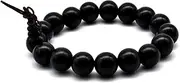 [Zen Dear] Unisex Natural Ebony Buddhist Prayer Bead Necklace Bracelet Tibetan Prayer Mala Beaded Black