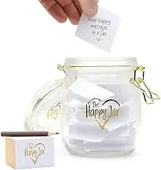 CKB LTD The Happy Jar Glass Jar A Year of Happiness and Daily Positivity Novelty Joyful Memories Keepsake Thoughtful Gift - Happy Memory Jar Unique Present