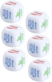 Toddmomy 6pcs Creative Acrylic Dice Fun Household Dice for Housework Tasks Games Bright Design for Interactive Play Present Idea