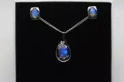 Australian Solid Opal Set Sterling Silver Setting