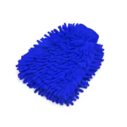 Blue Microfiber Chenille Washing Cleaning Glove Mitten for Car Vehicle Body