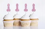 12 x Pink Hen Party Cupcake Topper | Willy Cupcake Topper