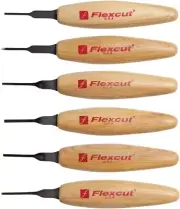 Flexcut Mixed Profile Micro Tool Set 1.75" Carbon Steel Blade Wood Handle MT910