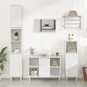 Sink Cabinet High Gloss White 80x33x60 cm Engineered Wood,Bathroom Vanity Units 20KG-821286