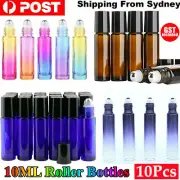 10Pcs 10ml Glass Roller Bottles Big Steel Ball Roll On Bottle For Essential Oils