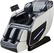 HOMASA 4D Massage Chair Zero Gravity Full Body Shiatsu Electric Recliner Heated Foot Massager Airbag Bluetooth Speaker Grey (NWSL-OW)