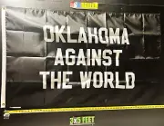 Oklahoma Flag FREE SHIPPING Against The World Beer Dorm Room Sign USA 3x5'