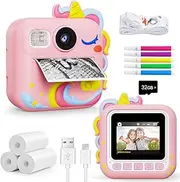 KOKODI Kids Camera Instant Print, Digital Video Instant Print Camera for Kids, Selfie Toddler Cameras Christams Birthday Gifts for Girls Boys Age 3-12 (Pink)